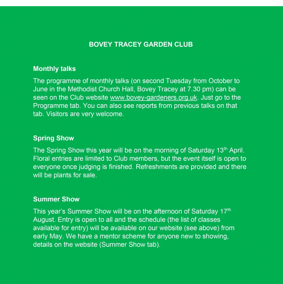 Bovey Tracey Garden Club image